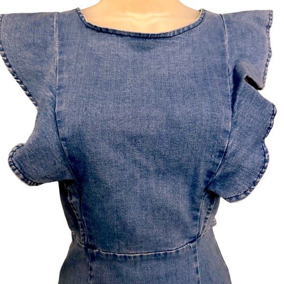 Denim Ruffle Dress - Picture 2 of 4